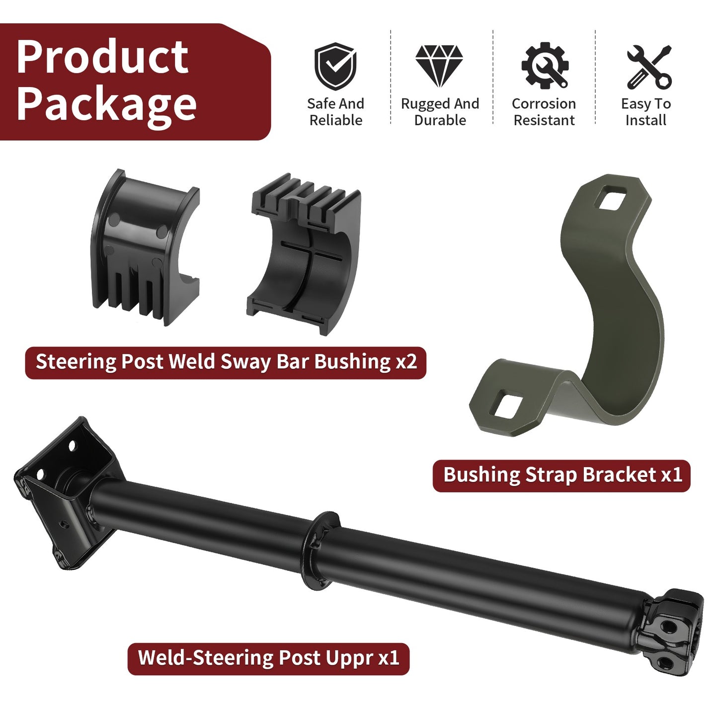 Steering Post Shaft Stem & Bushing Bracket for Polaris Sportsman (2009–2023)