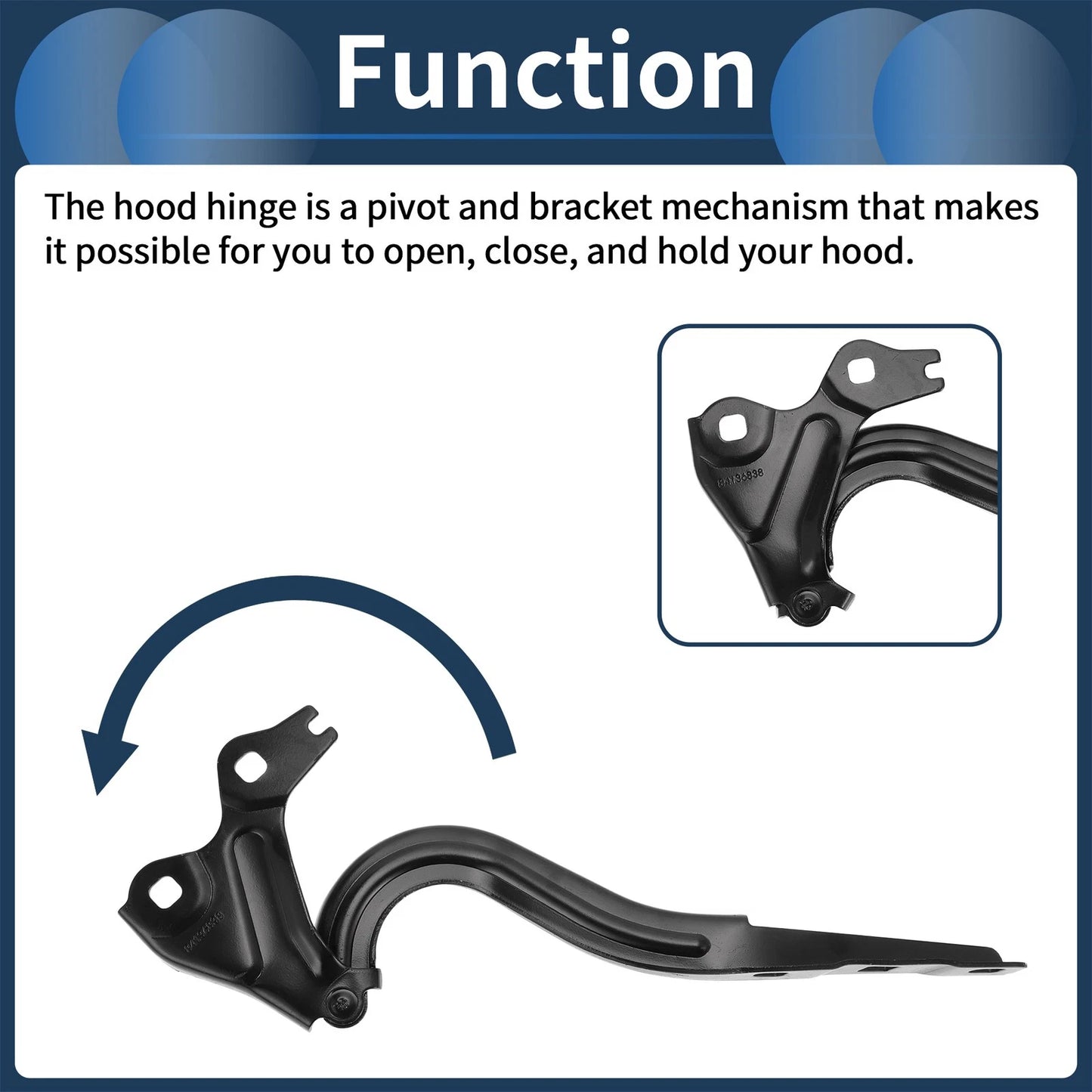 Hood Hinges for Chevrolet Cruze (2016–2019) Set of 2 No. 84304688