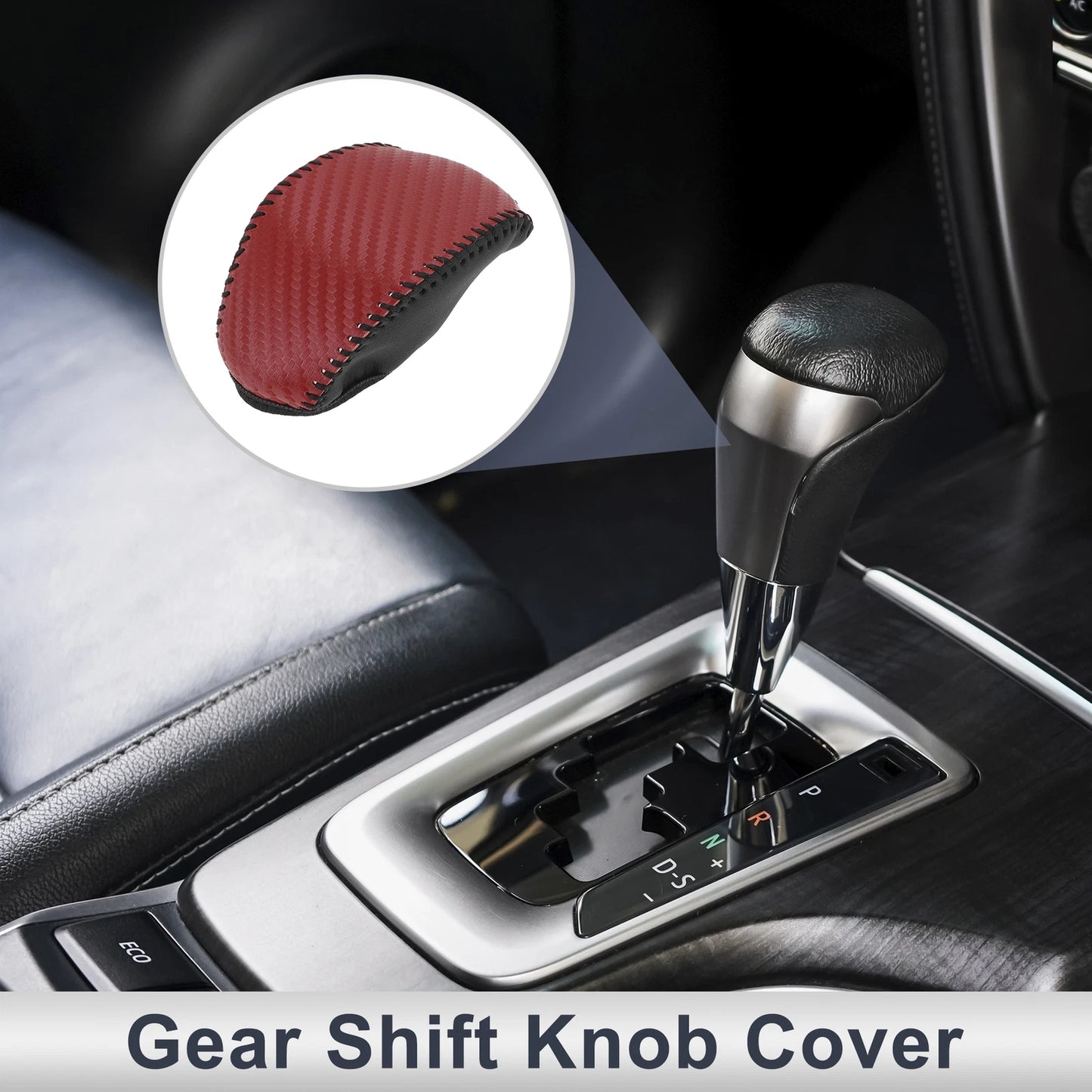 Gear Shift Knob Cover for Toyota RAV4 (2019–2024) Red Carbon Fiber