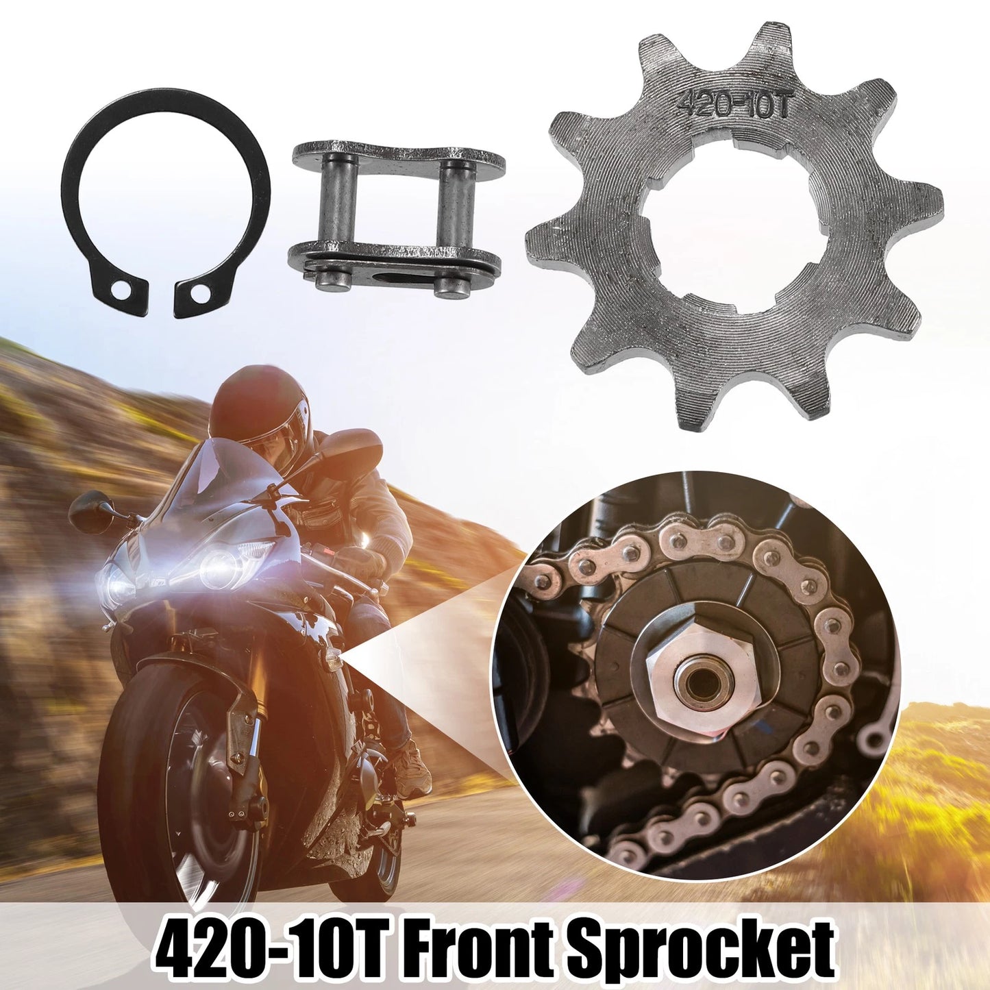 Set of 1 Front Engine Sprocket for Dirt Bike Mini Bike (420 10T 20mm)