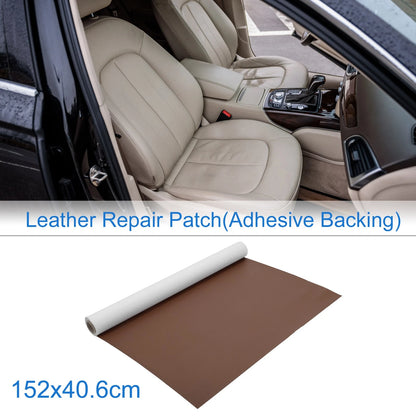 60"x16" Self Adhesive Leather Repair Patch for Car Seat Sofa (Light Brown)