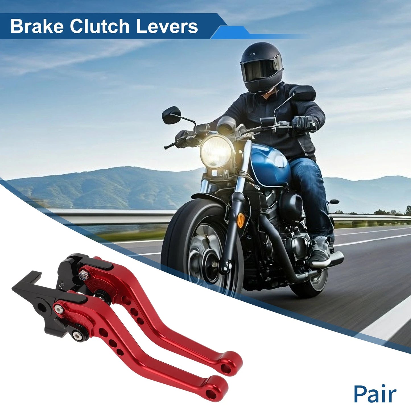 Short Brake Clutch Levers Set of 2 for Yamaha MT-10/FZ-10 (2017–2021) Red
