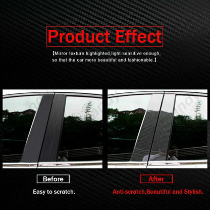 6 x Carbon Fiber Pillar Posts Door Trim Covers for Hyundai Tucson (2021–2023)