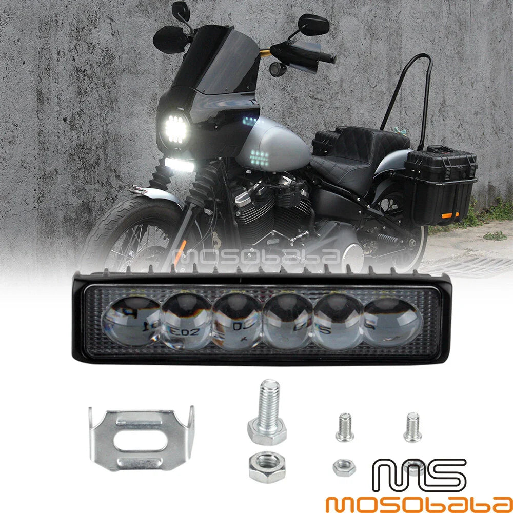 6" LED Light Bar Spot Fog Driving Lamp for Harley Dyna Softail FXST FLS