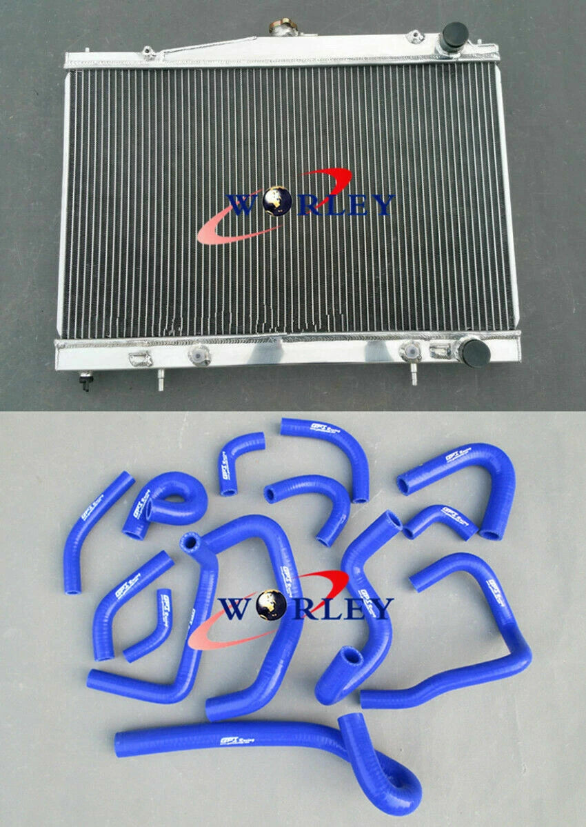 Aluminum Radiator with Black Hose for Nissan Skyline R33 R34 (1999–2000)
