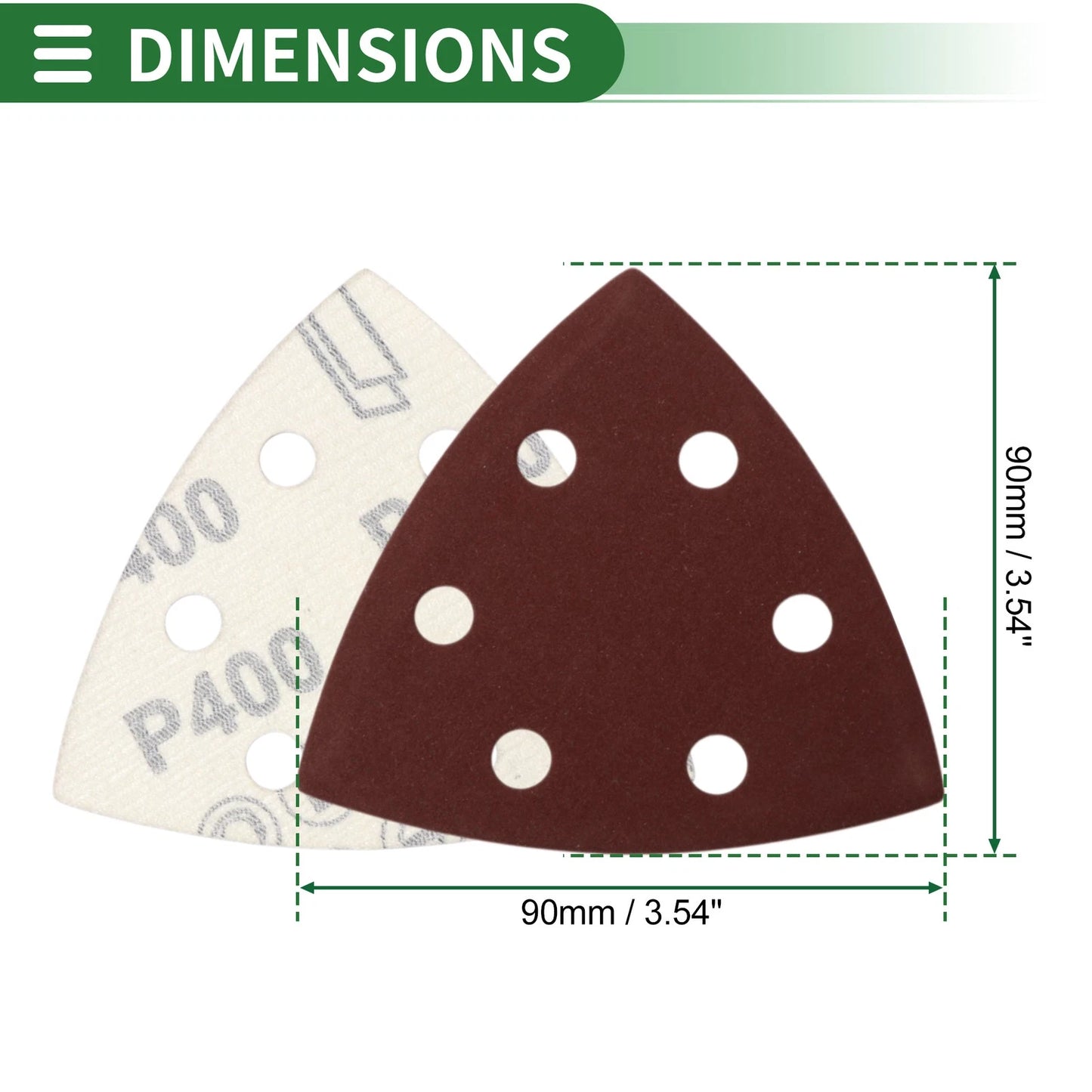Set of 80 Mouse Sander Sandpaper 90x90mm 400 Grit Hook and Loop Pads