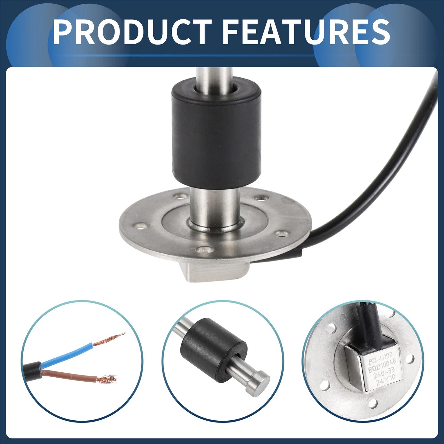 Fuel Sending Unit and Gauge Kit 240-33 Ohm 190mm for Boat Car Truck