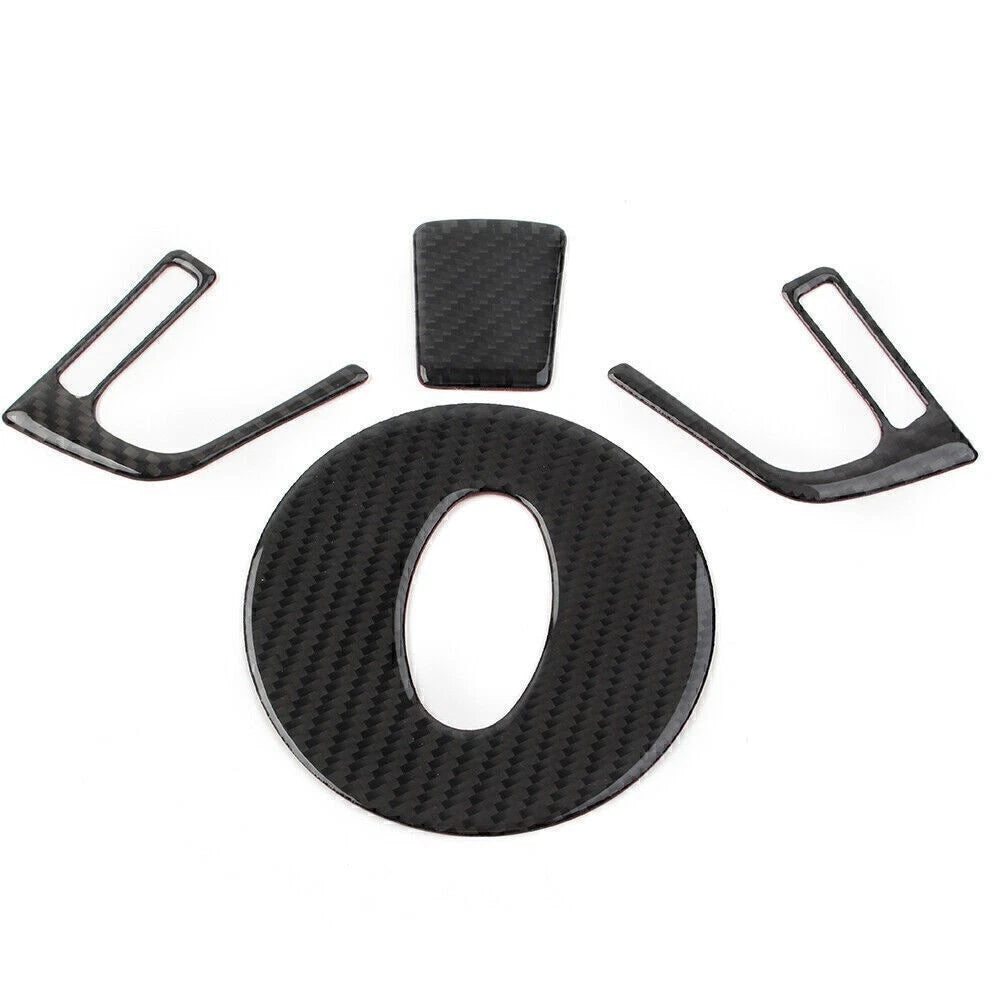 4X Carbon Fiber Look Steering Wheel Cover Kit for Subaru Forester (2013–2018)