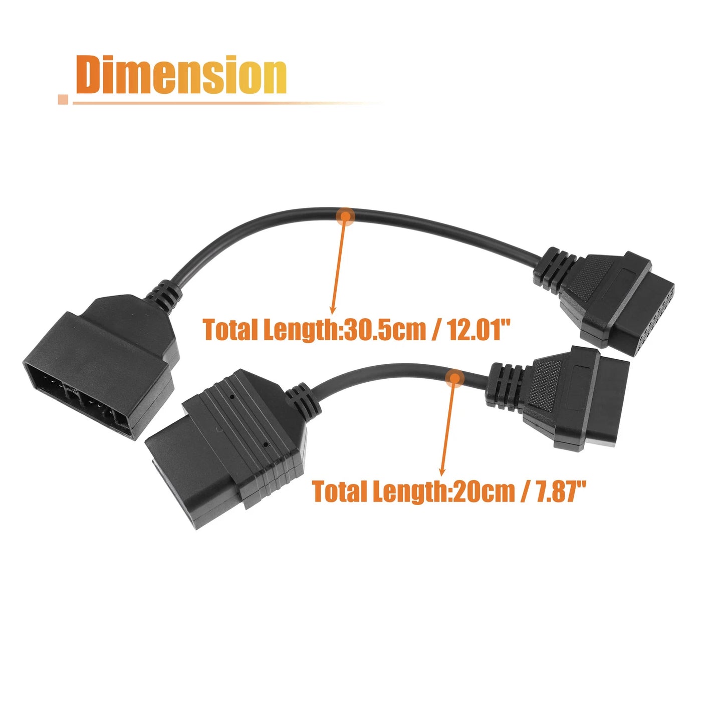 2X OBD1 to OBD2 Adapter Cable 22-Pin to 16-Pin & 17-Pin for Toyota