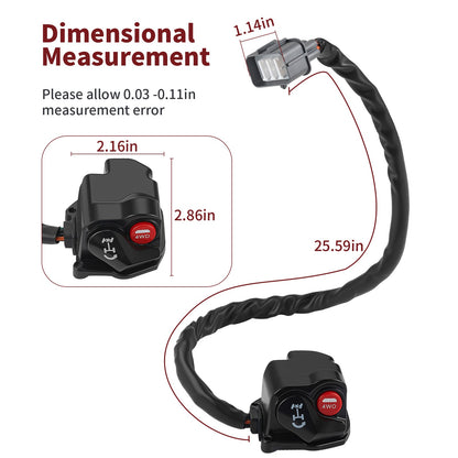Differential Lock Switch for Honda Foreman 500 TRX500FE/FM (2015–2019)