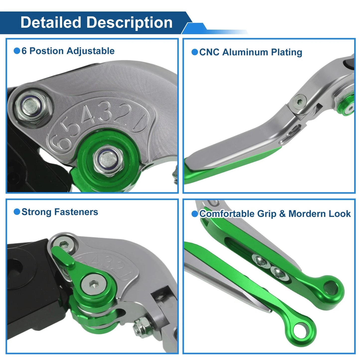 Short Long Brake Clutch Levers for Honda Rebel CMX 500 300 (2017–2021) Titanium Green