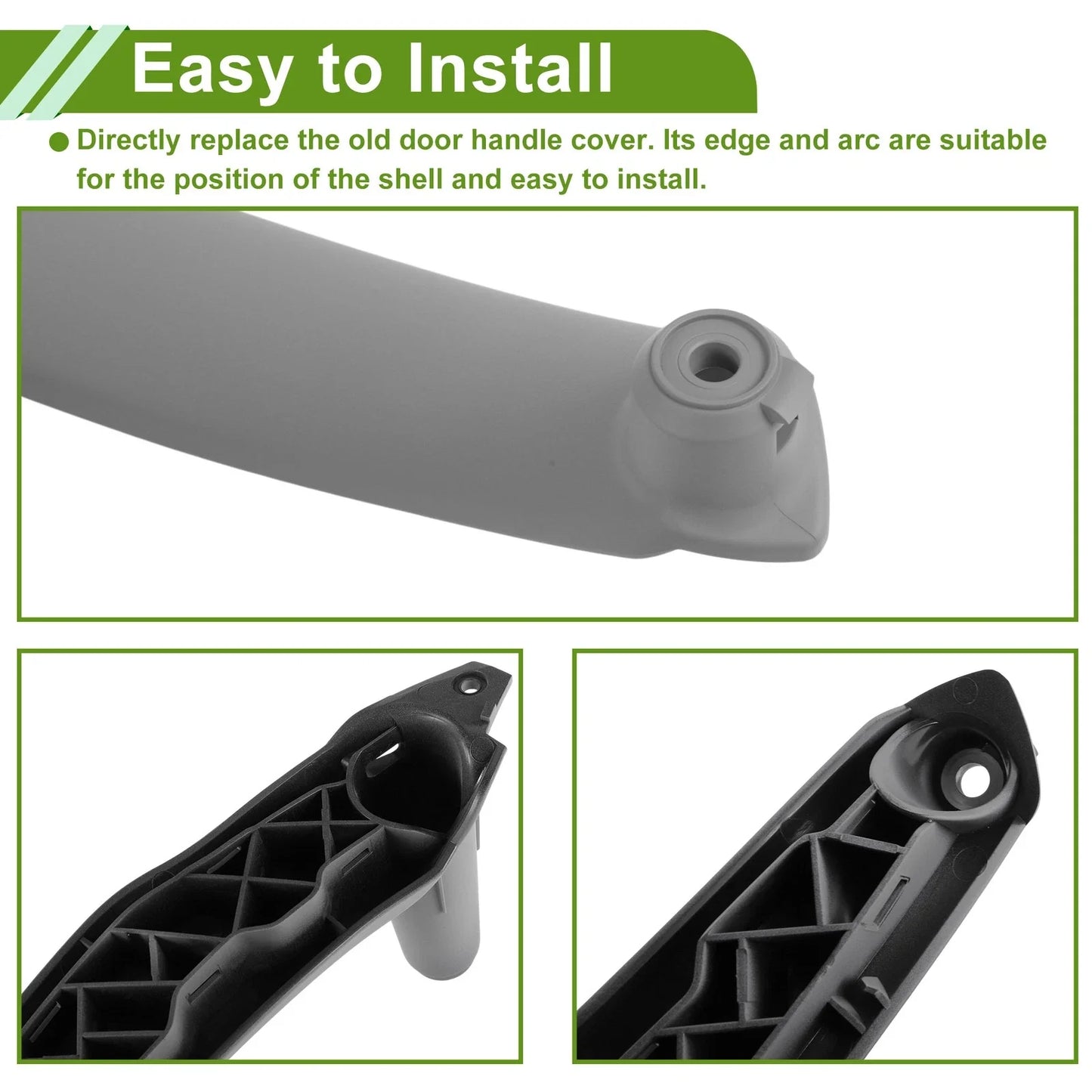 Door Panel Handle Pull Trim Cover for BMW X5 (2007-2013) Gray Black