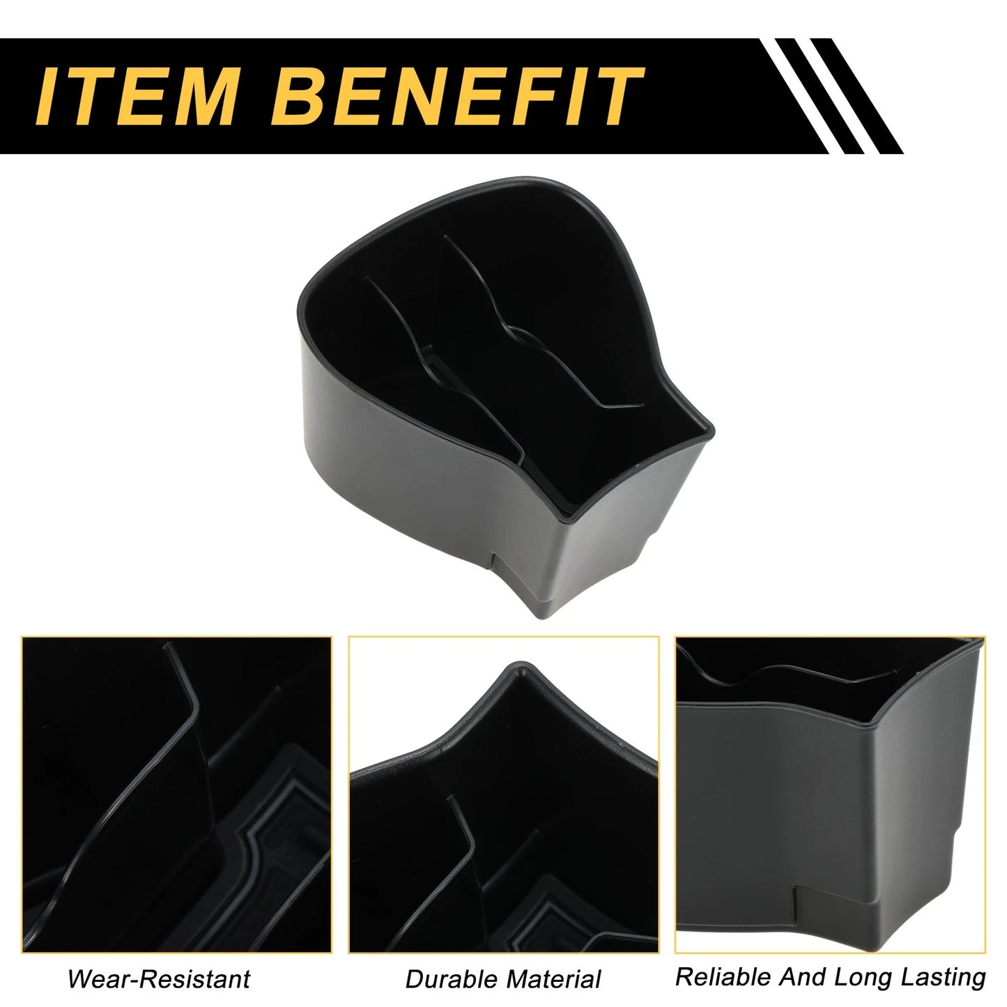 Center Console Armrest Organizer Tray for VW ID.3 (2020–2025) Black