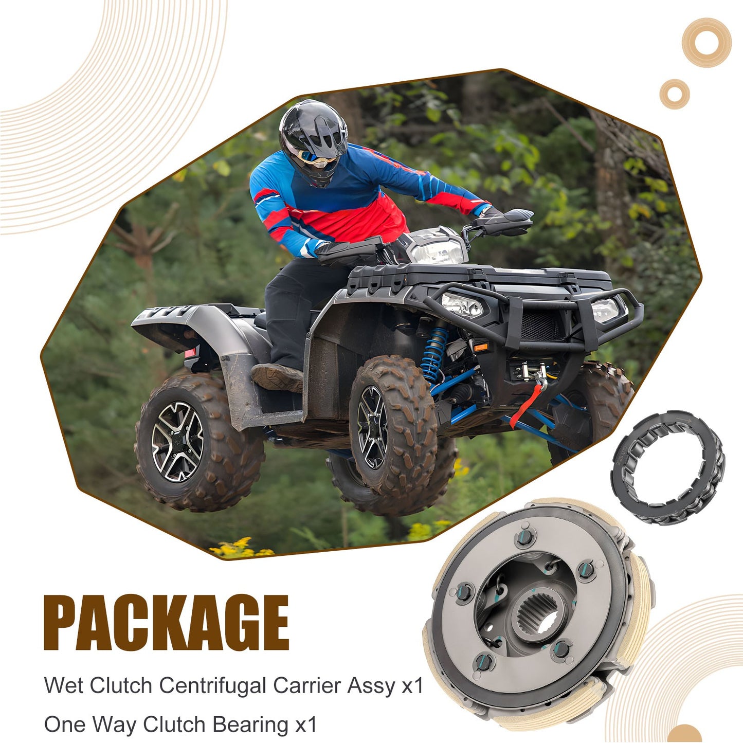Wet Clutch Centrifugal Carrier & Bearing for Honda Fourtrax 300 (1988–2000)