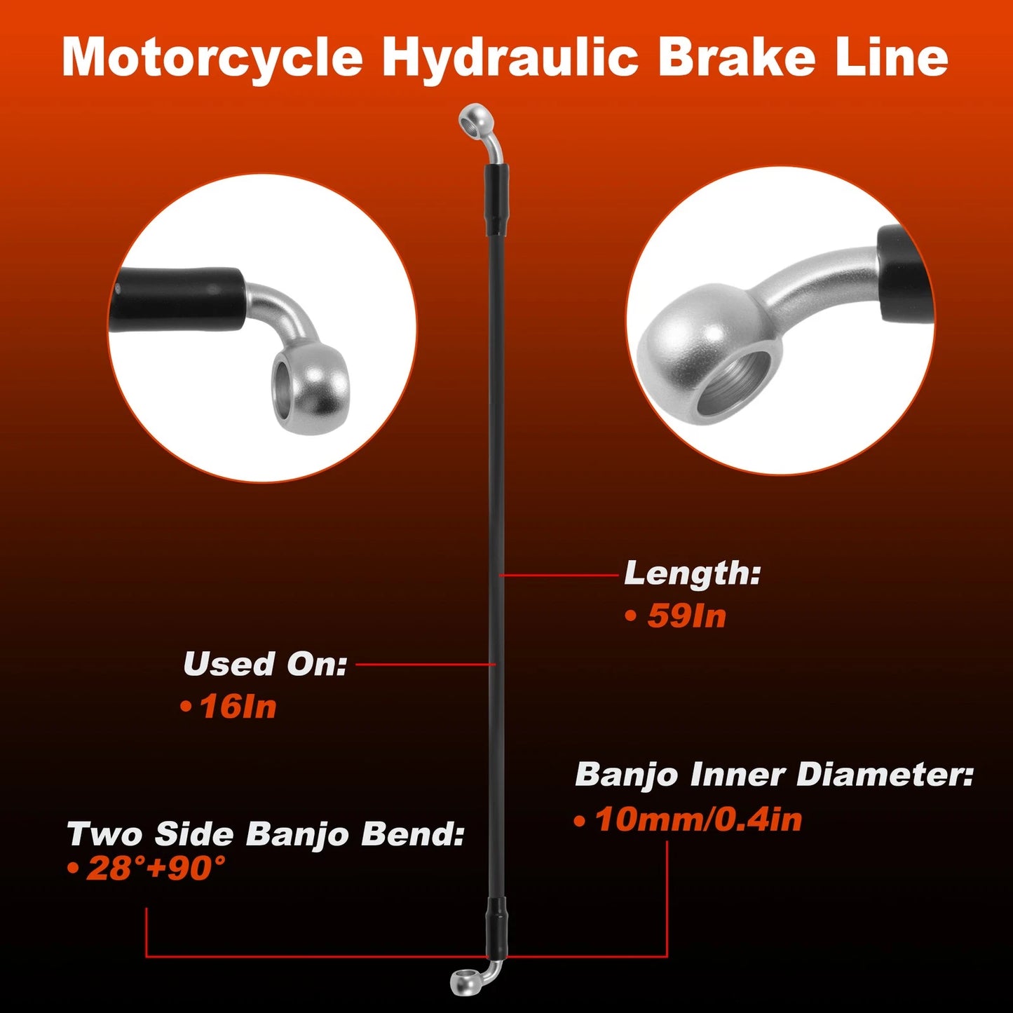 59" Brake Hose Oil Line for Harley Davidson Electra Glide
