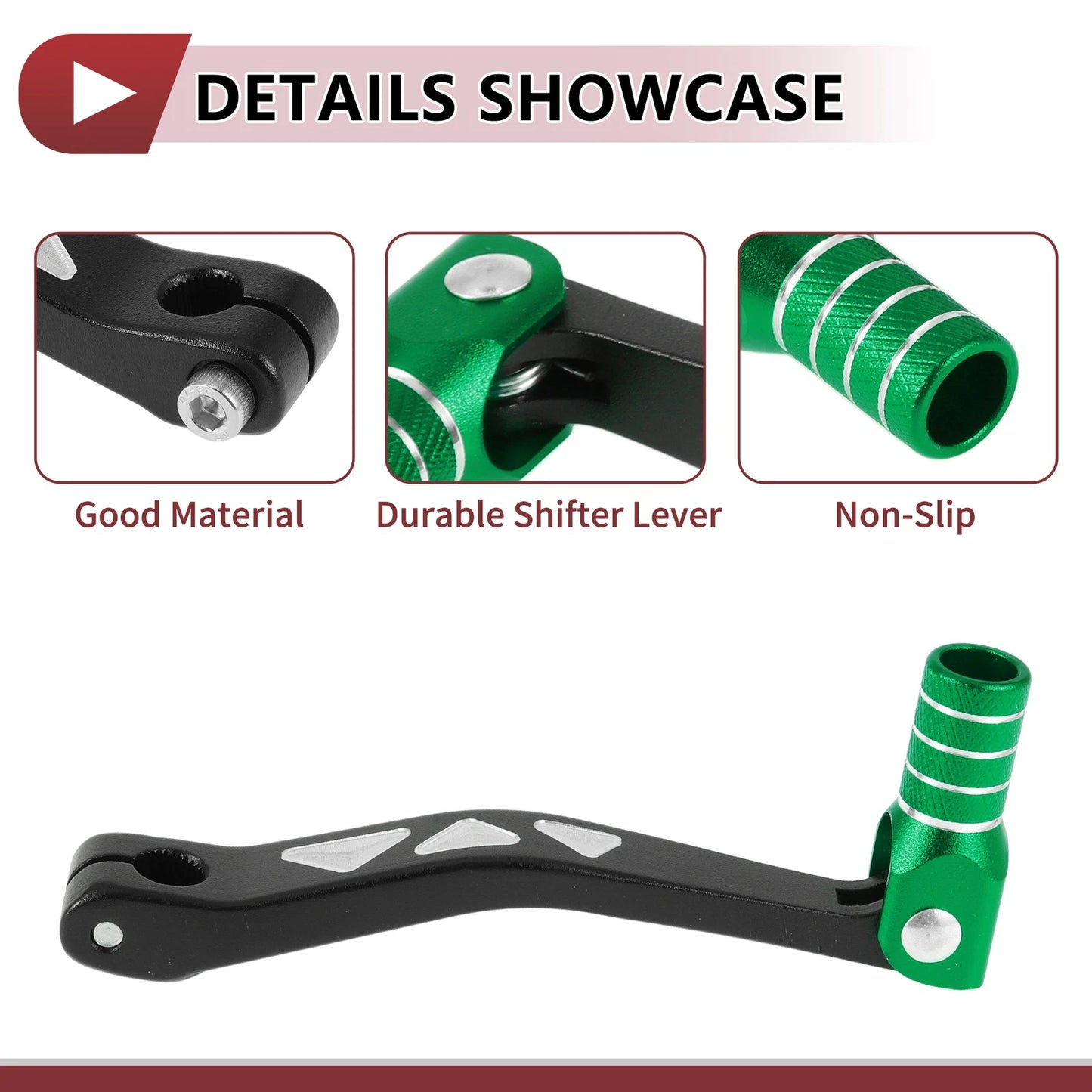 Folding Gear Shifter Levers for Yamaha TTR 50 (2000–2023) Black Green