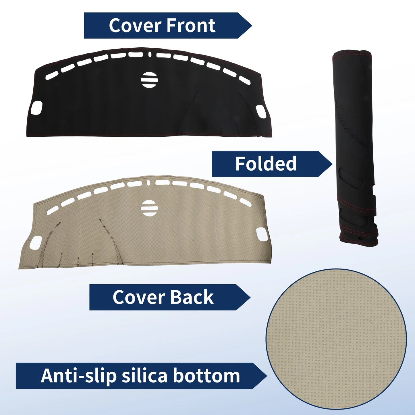 Dash Cover for Jaguar XF (X250) (2009–2015) Faux Leather Black Red Line