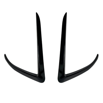 Black Front Bumper Side C Canards Covers Trim for Tesla Model 3 (2017–2023)