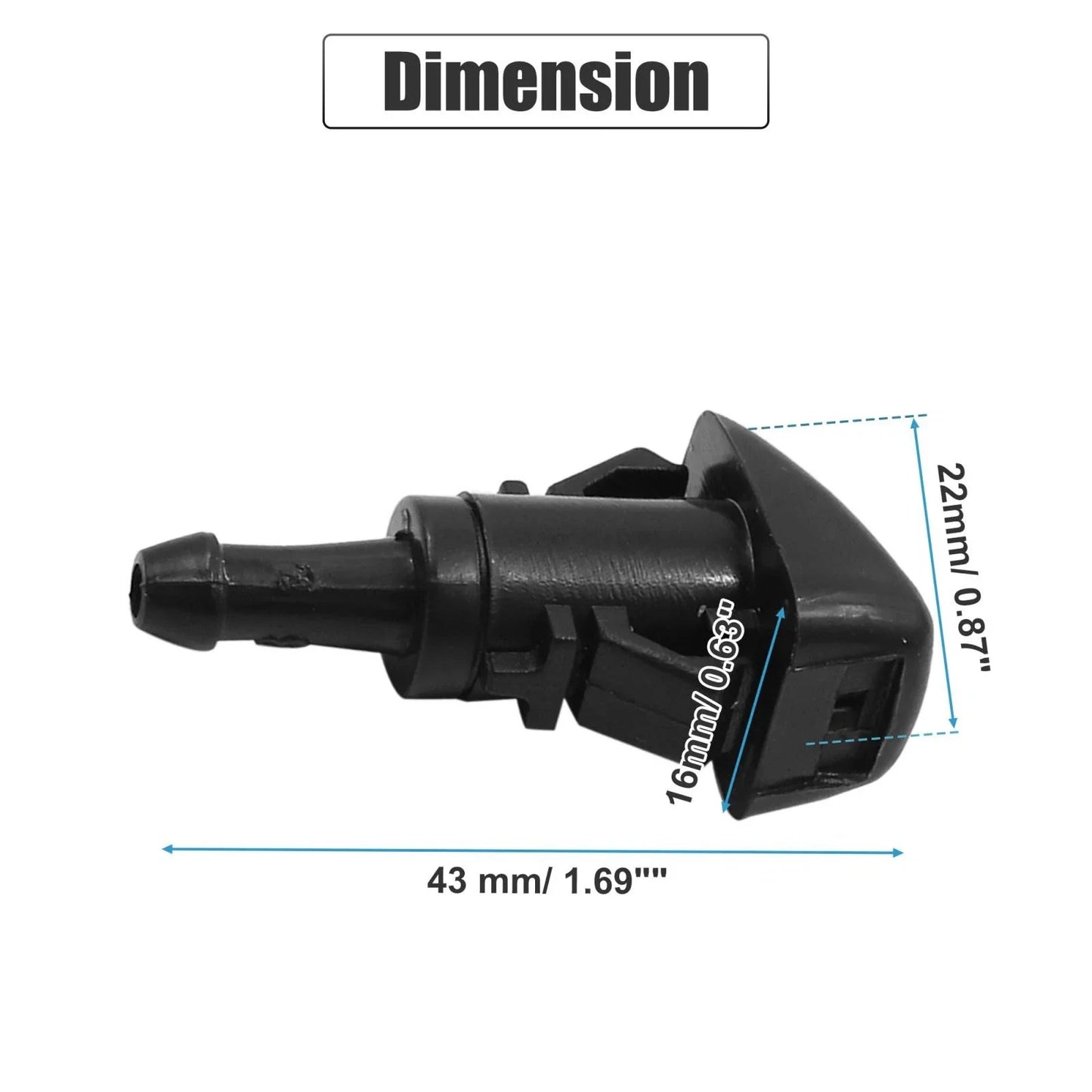 2 x Front Windshield Wiper Nozzles for GMC Envoy, Chevy Trailblazer (2002-2009)