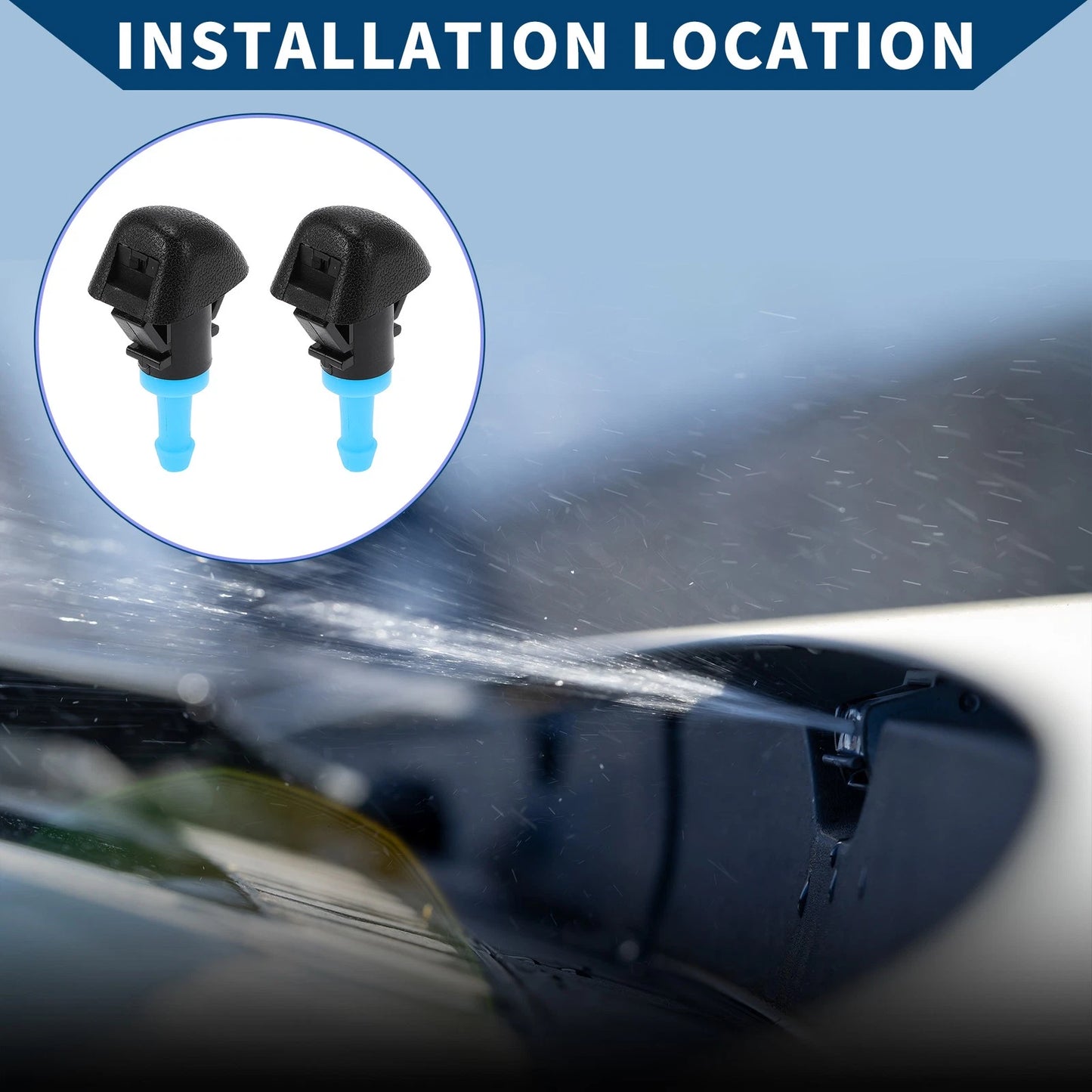 2 Pcs Front Windshield Washer Nozzles for Subaru Outback Legacy