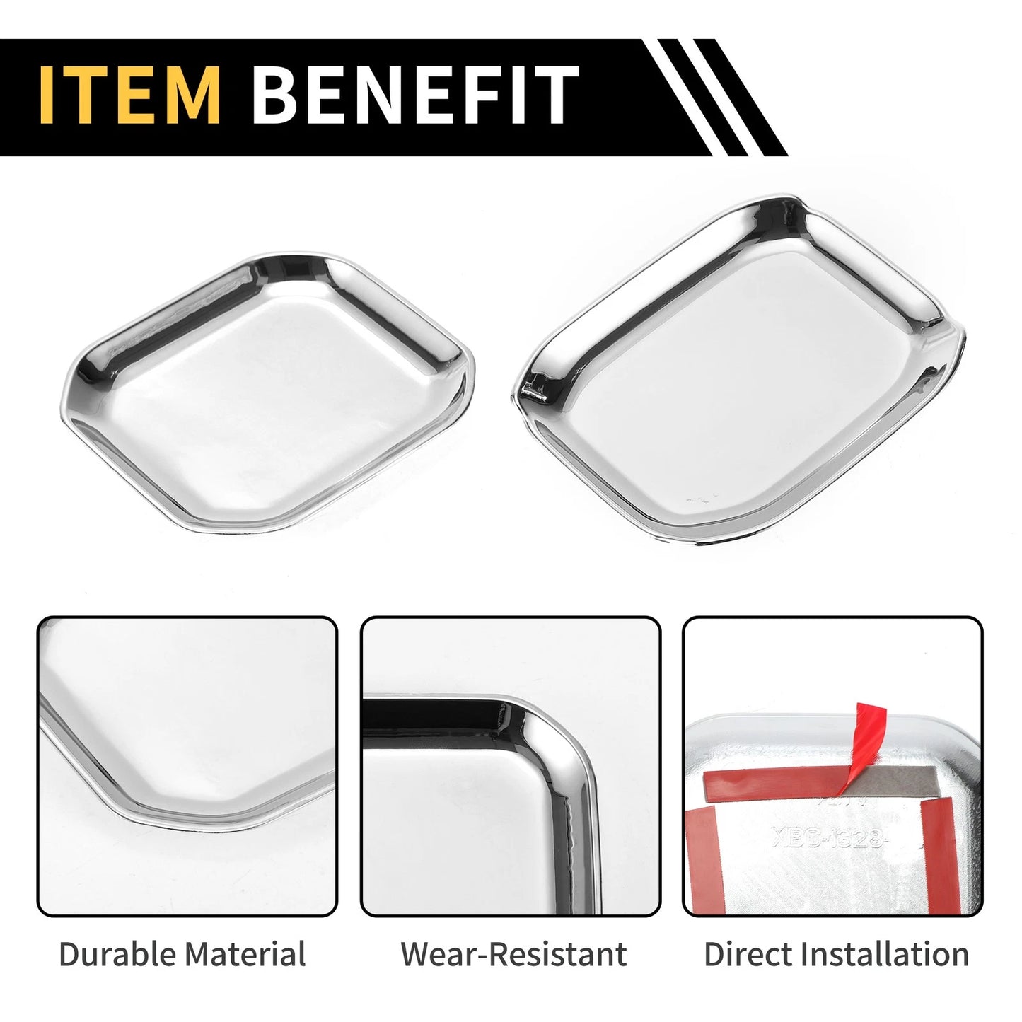 Set of 4 Exterior Door Handle Bowl Cover Trims for Jeep Gladiator JT (2020–2024) Silver Tone