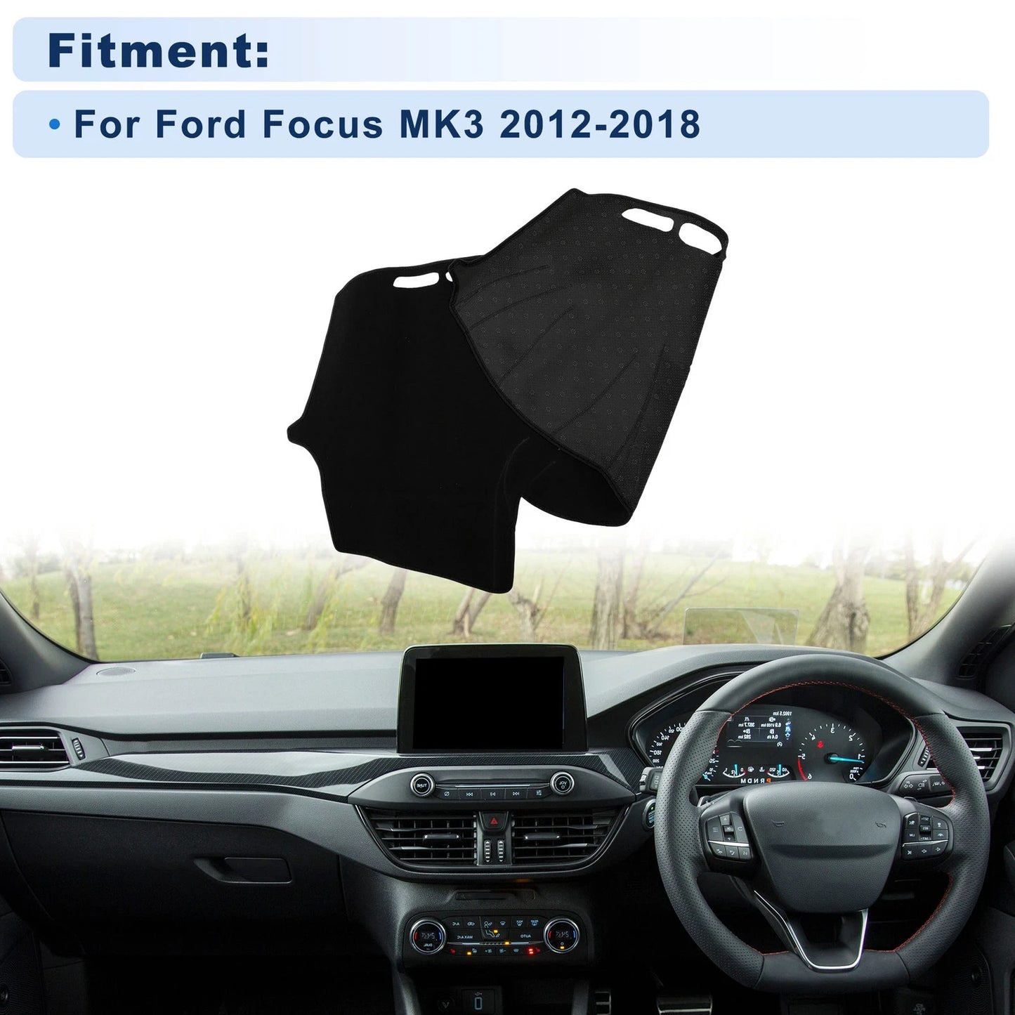 Dash Cover for Ford Focus MK3 (2012–2018) Polyester Black