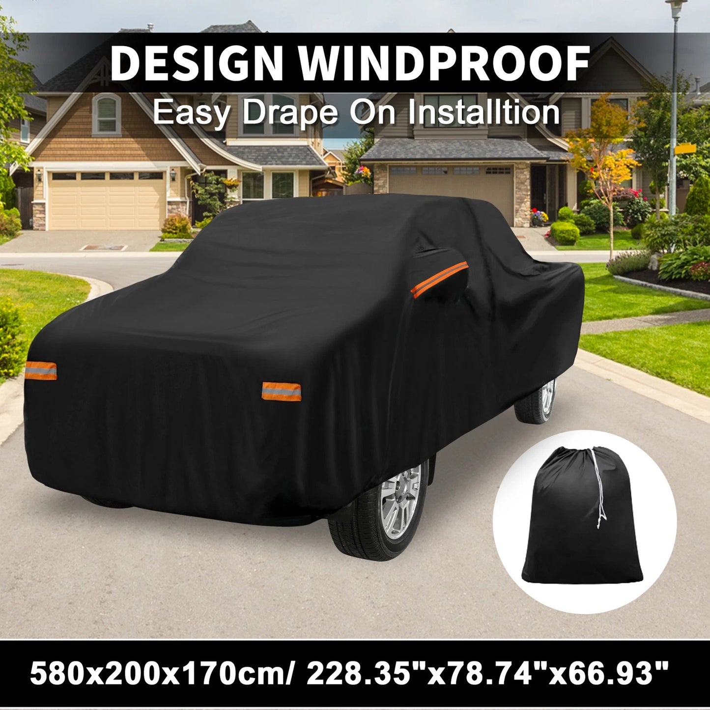 Waterproof Car Cover with Driver Door Zipper for Toyota Tacoma