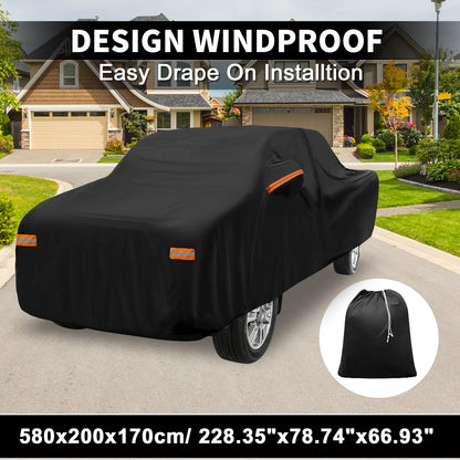Waterproof Car Cover with Driver Door Zipper for Toyota Tacoma
