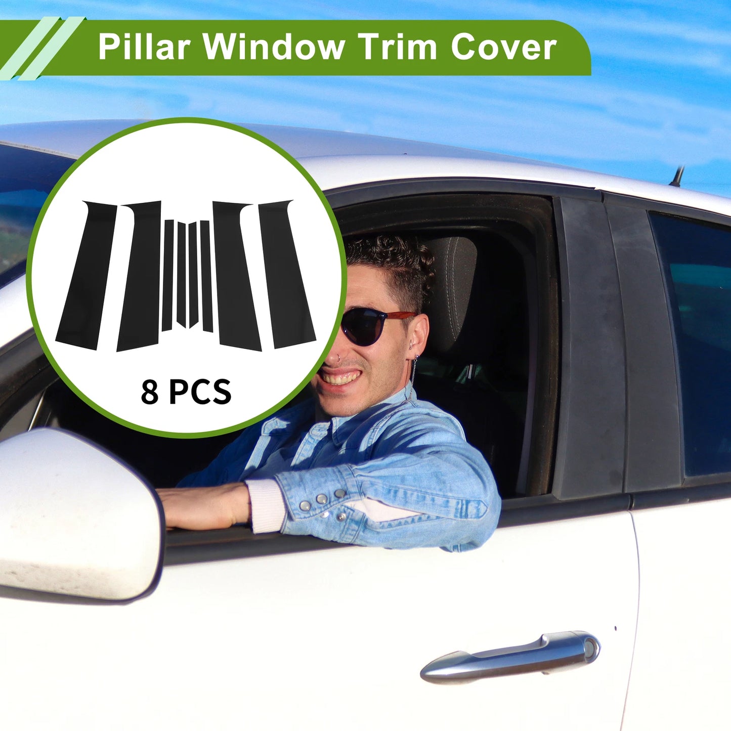 8 Pcs Pillar Window Trim for Chevy Trax (2015–2020) Black
