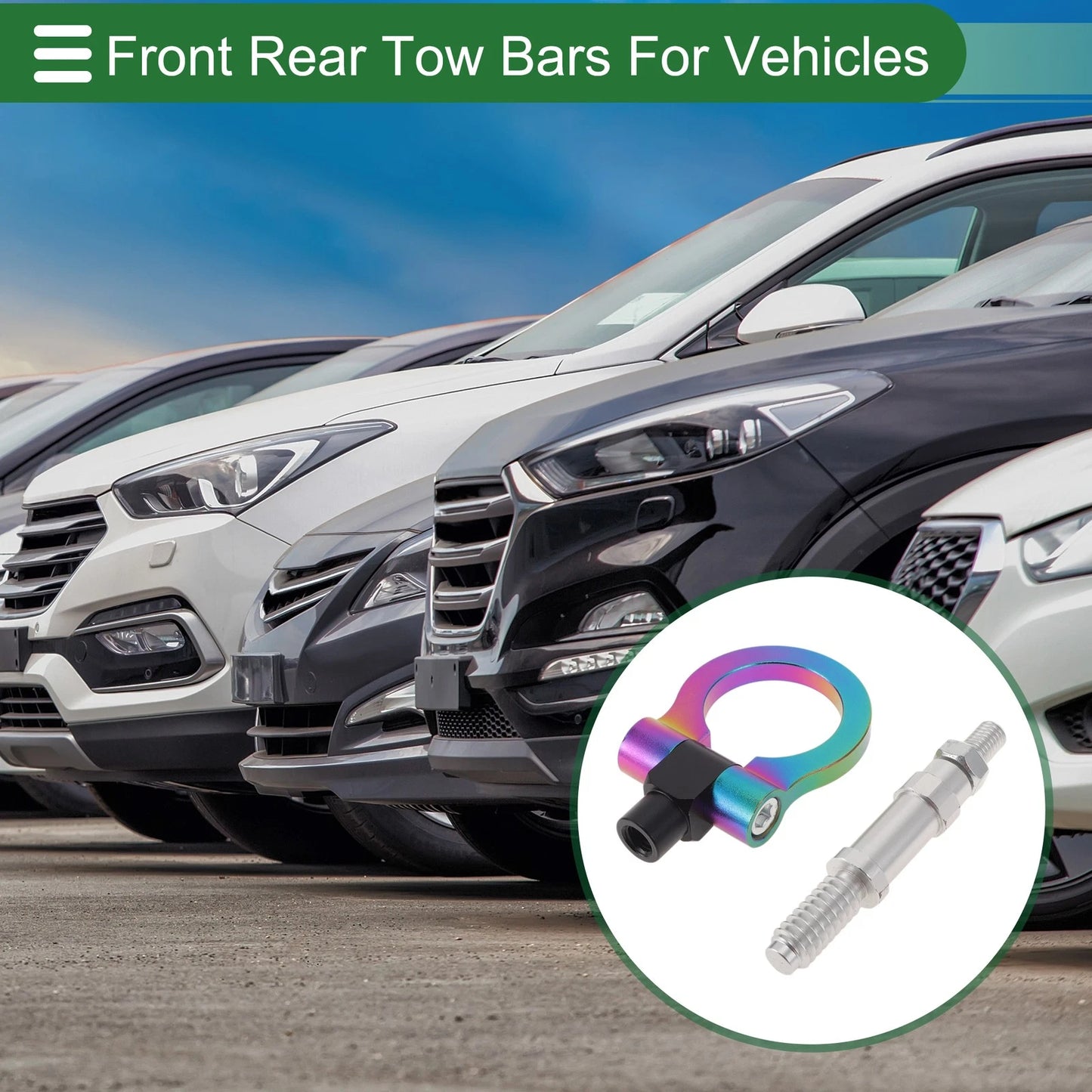 Tow Hook for Volkswagen MK7 (2014–2022) 11mm Aluminum Alloy 122mm Multicolor