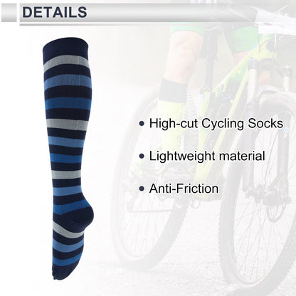 Cycling Socks Anti-friction Size L-XL High-cut Light Blue Grey