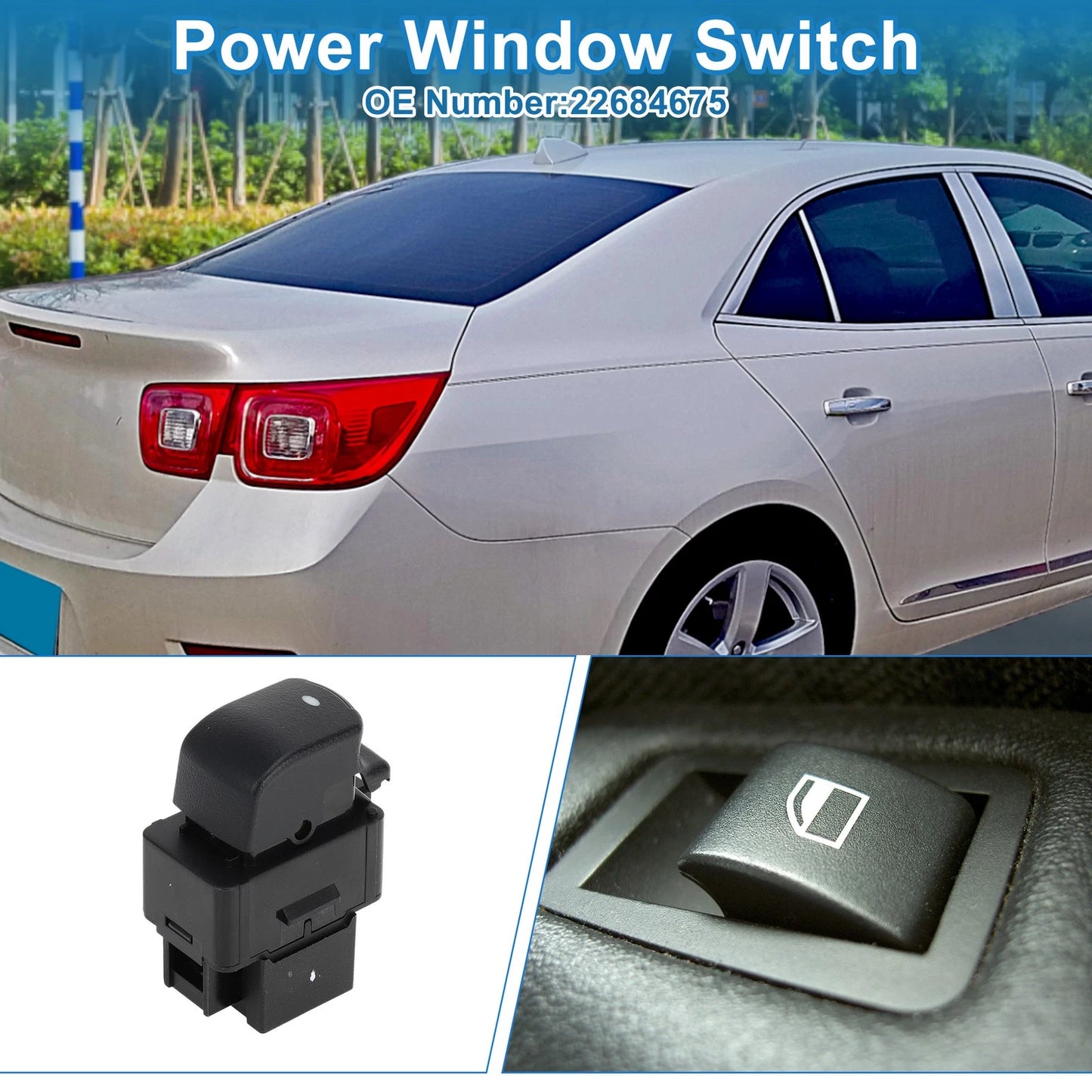 Rear Side Power Window Switch for Chevrolet Malibu (2004–2013) No.22684675