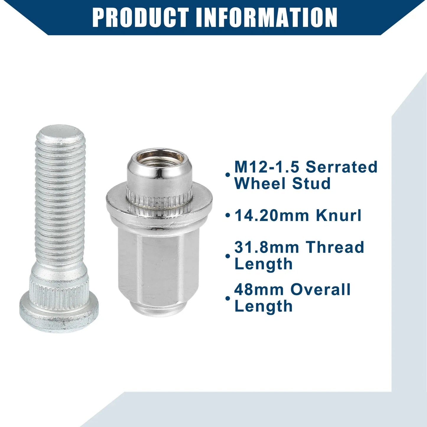 M12-1.5 Wheel Lug Stud Bolts 2 x for Toyota Lexus Scion (2000-2023)