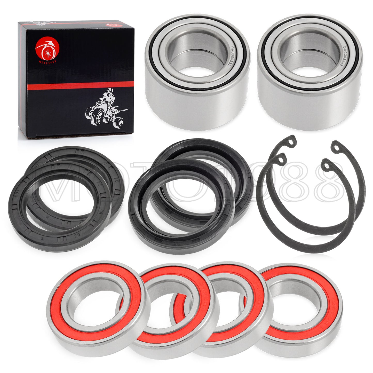 Set of 2 Front Rear Wheel Bearing Seals for Yamaha Big Bear 400 (2007–2012)