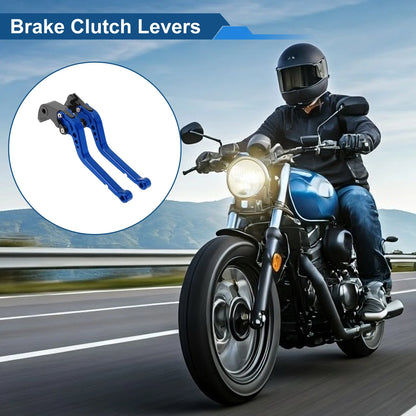 Adjustable Brake Clutch Levers 1 Pair for Suzuki GSXR1000 (2005–2006) Blue