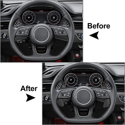 Black Steering Wheel Paddle Shifter Extensions for Audi A3 A4 A5 Q3 Q5 Q7 Q8