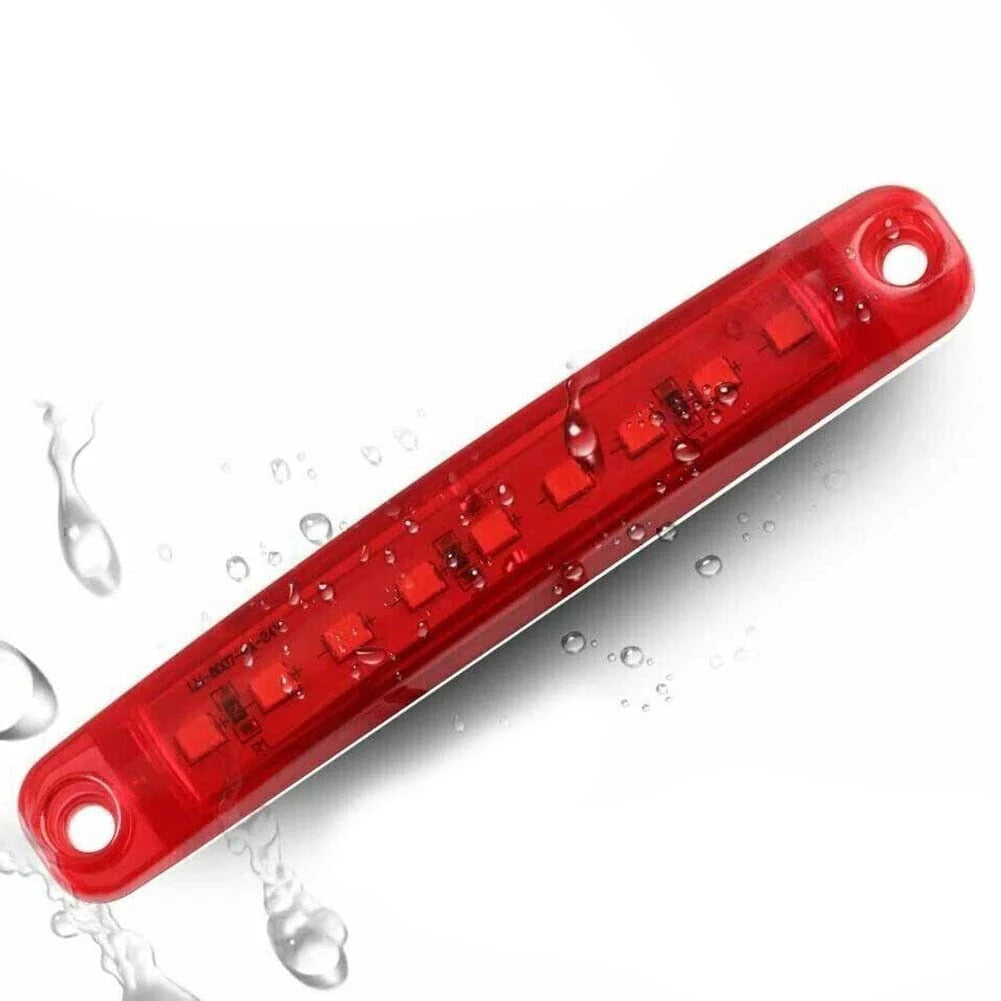 10 x Red 9 LED Sealed Side Marker Clearance Lights for Car Truck Trailer