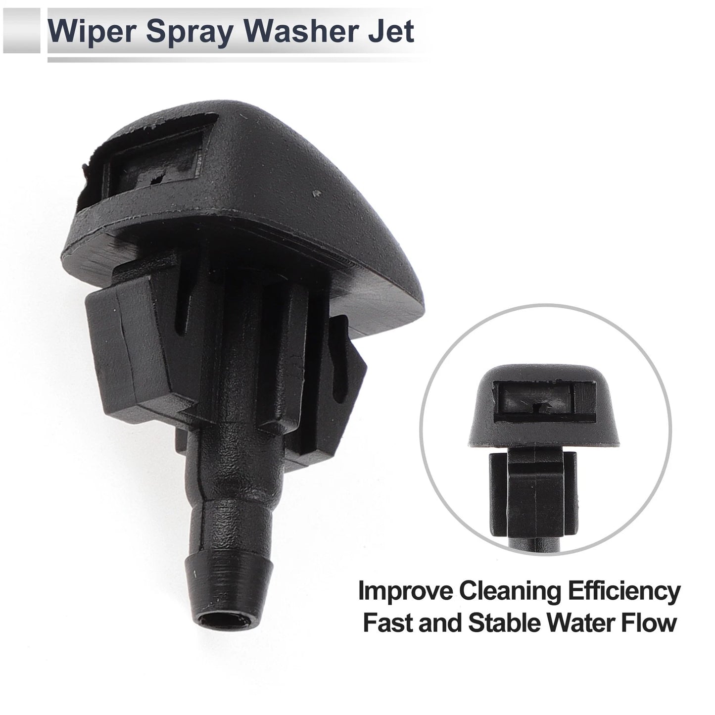 Set of 6 Windshield Washer Nozzles w/ Hose Connector for Mazda