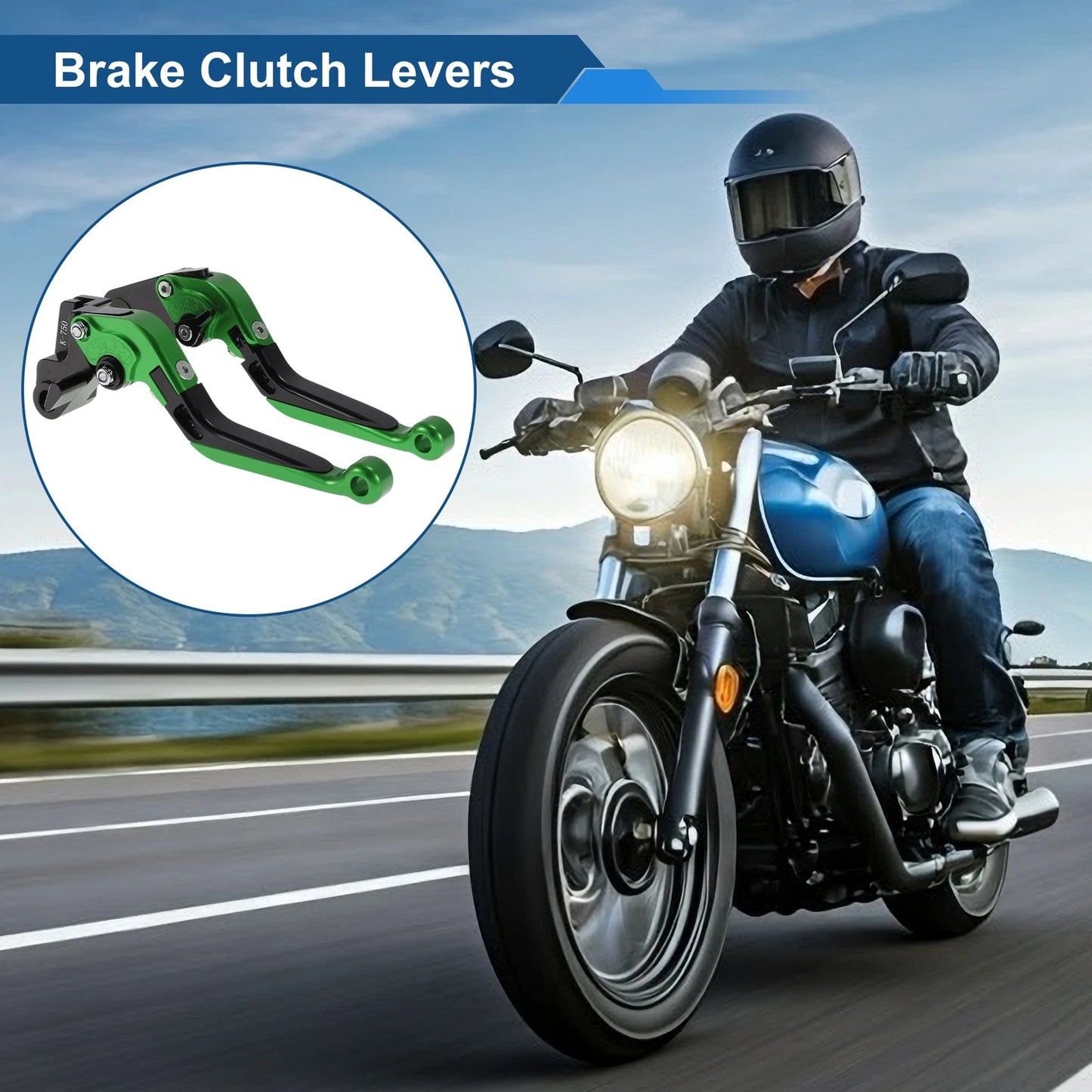 Adjustable Brake Clutch Lever for Kawasaki Z1000SX (2011–2023) Green Black