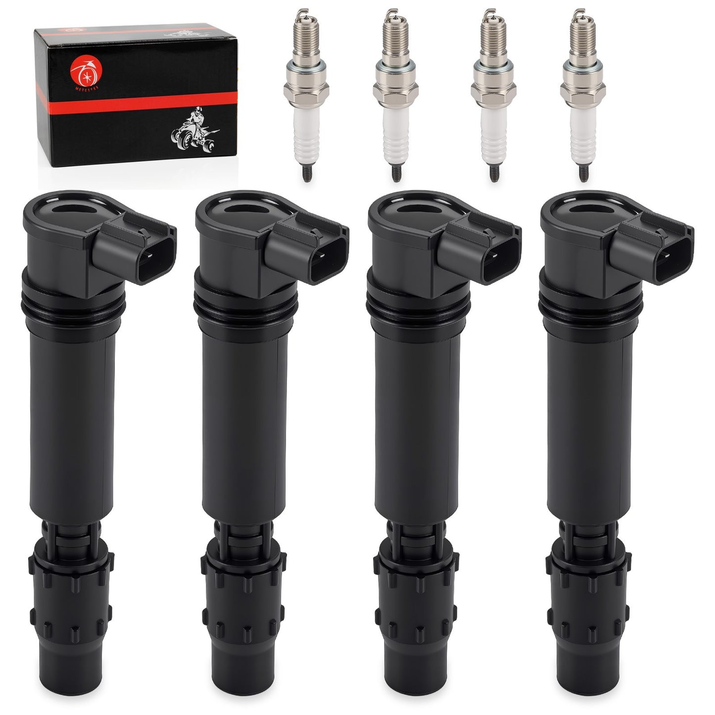 Set of 4 Ignition Coils & Iridium Spark Plugs for Honda CBR1000RR (2004–2007)