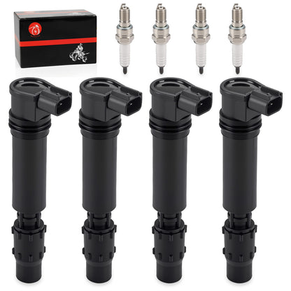 Set of 4 Ignition Coils & Iridium Spark Plugs for Honda CBR1000RR (2004–2007)