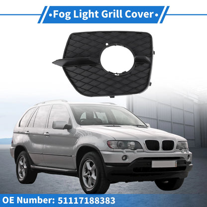 1 Pc Front Left Fog Light Grill for BMW X6 (2008-2014) Black