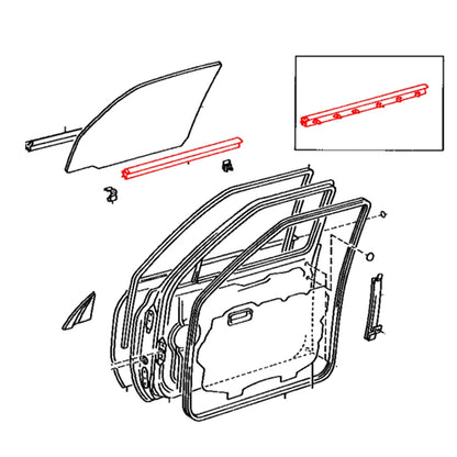 Front Door Glass Inner Weatherstrip for Toyota Land Cruiser (1990–1997)