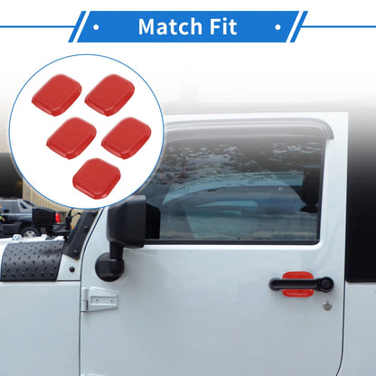5 Pcs Door Bowl Cover Trim for Jeep Wrangler JL (2018–2022) ABS Red