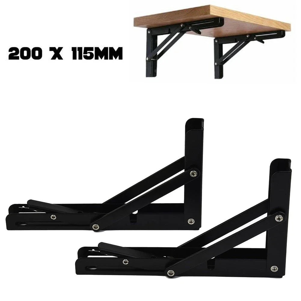 2 x Finish Folding Bracket for MOTORHOME Stainless Steel Black Campervan