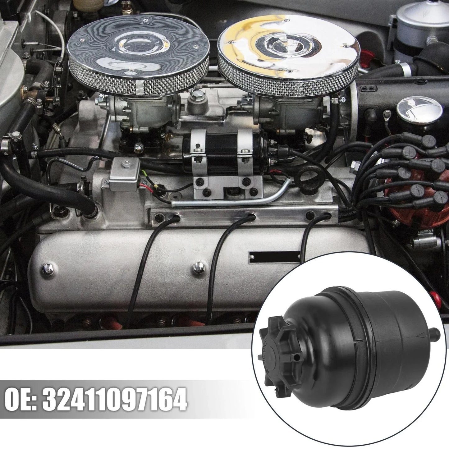 Power Steering Fluid Reservoir Bottle with Seal Cap for BMW