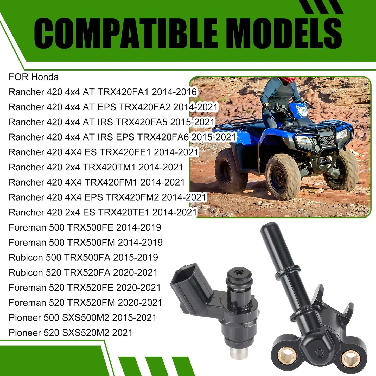 Fuel Injector & Joint Cap for Honda Foreman 500 TRX500FE/FM TRX520FM/FE (2014–2021)