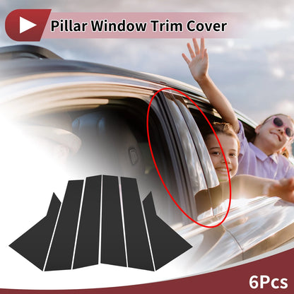 6 Pcs Door Pillar Window Trim for KIA Cerato (2019–2023) Black