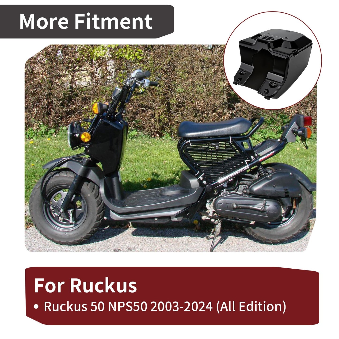 Fender & Inner Front Cover Set for Honda Ruckus 50 (2003–2024) Black