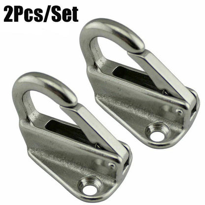 2 x 316 Stainless Steel Spring Snap Fending Hook Fender Hardware for Marine